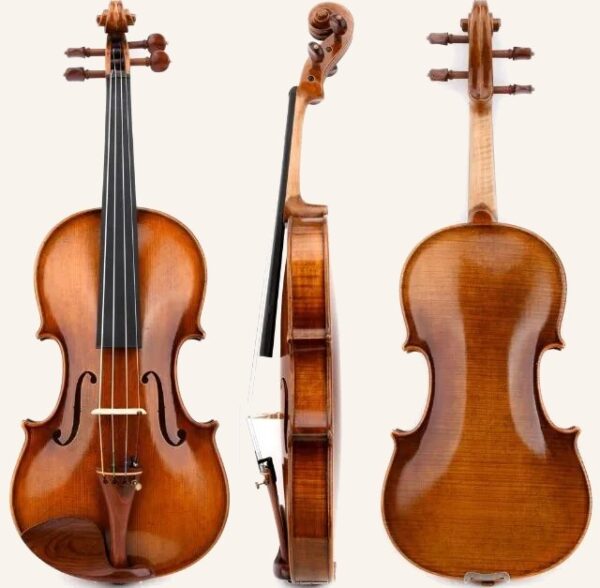 Violino modelo Stradivari 1716 — madeira europeia, acabamento antiguizado — Ateliê 442